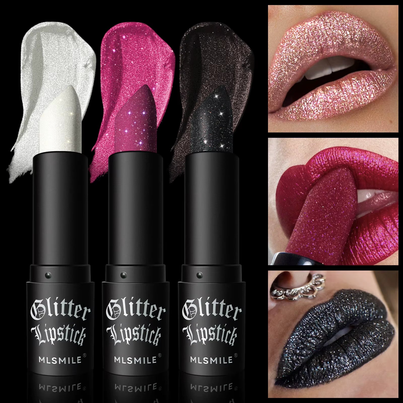 Multi-Color Non-Stick Cup Matte Lipstick Flash Lasting Easy Color Diamond Lipstick Dark Halloween Look
