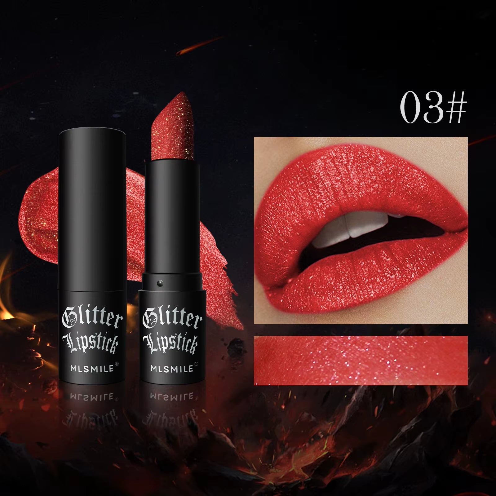 Multi-Color Non-Stick Cup Matte Lipstick Flash Lasting Easy Color Diamond Lipstick Dark Halloween Look