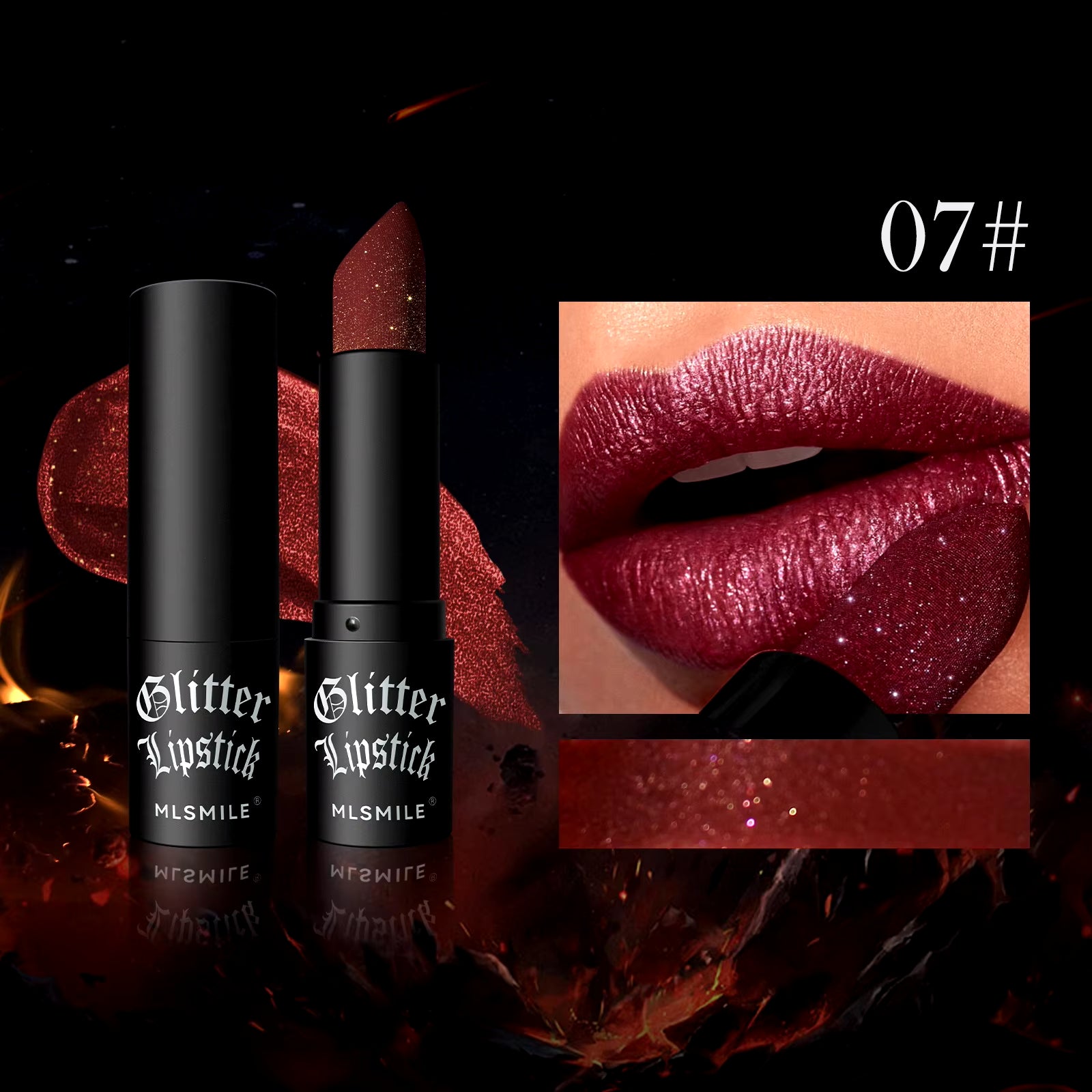 Multi-Color Non-Stick Cup Matte Lipstick Flash Lasting Easy Color Diamond Lipstick Dark Halloween Look