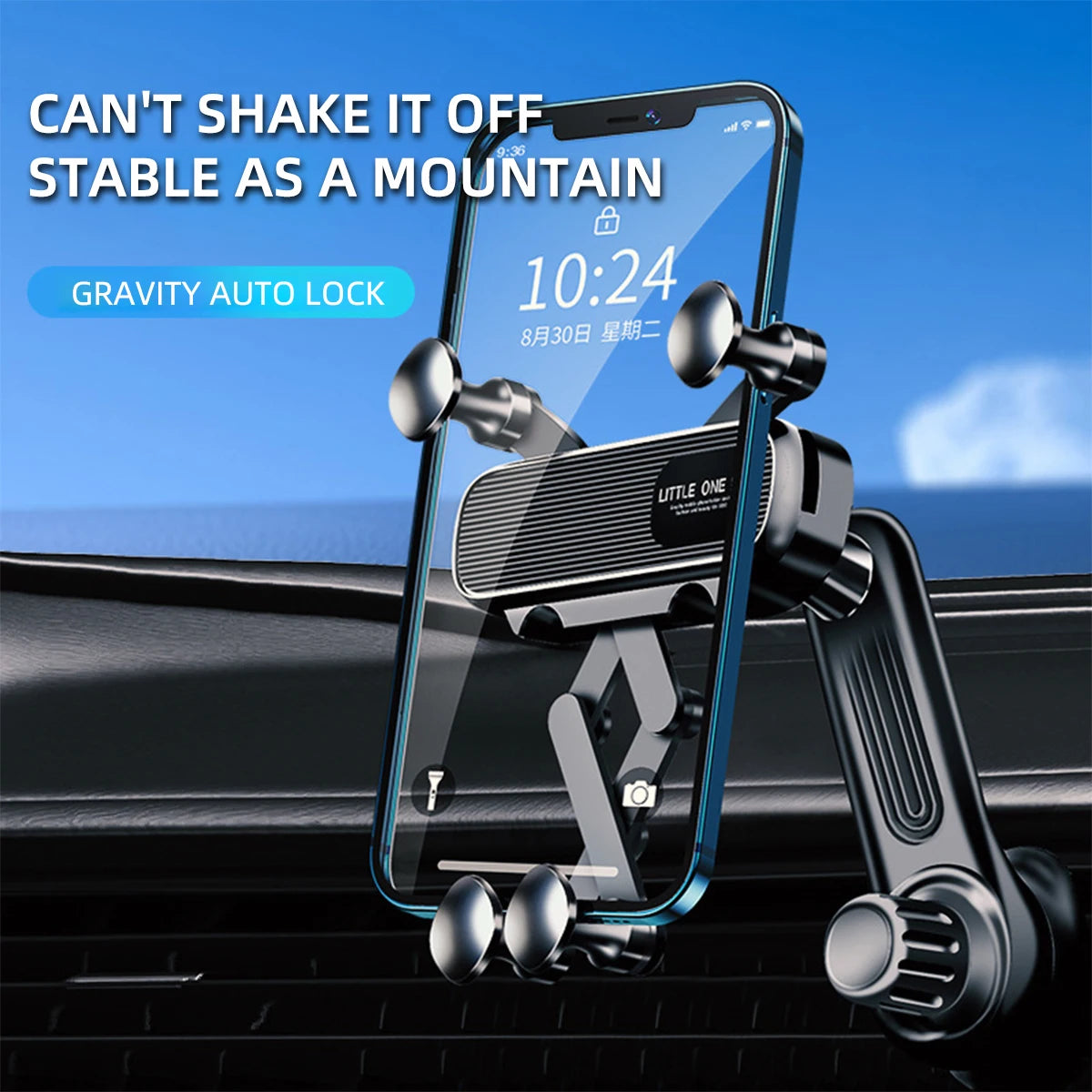 Universal Gravity Car Phone Holder – Air Vent Mount for 4.7-7'' Smartphones, Shockproof GPS Clip Stand"