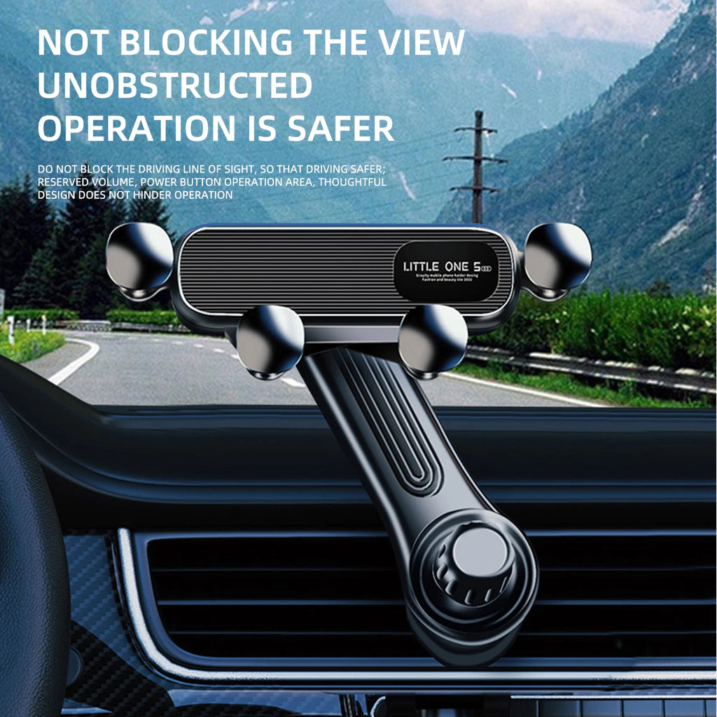 Universal Gravity Car Phone Holder – Air Vent Mount for 4.7-7'' Smartphones, Shockproof GPS Clip Stand"