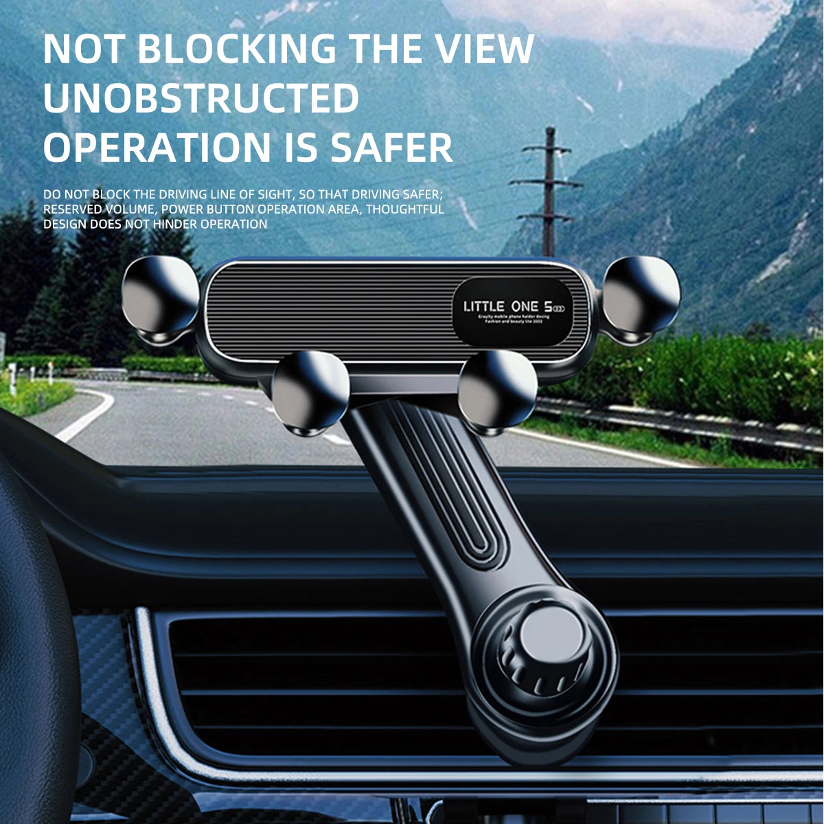 Universal Gravity Car Phone Holder – Air Vent Mount for 4.7-7'' Smartphones, Shockproof GPS Clip Stand"