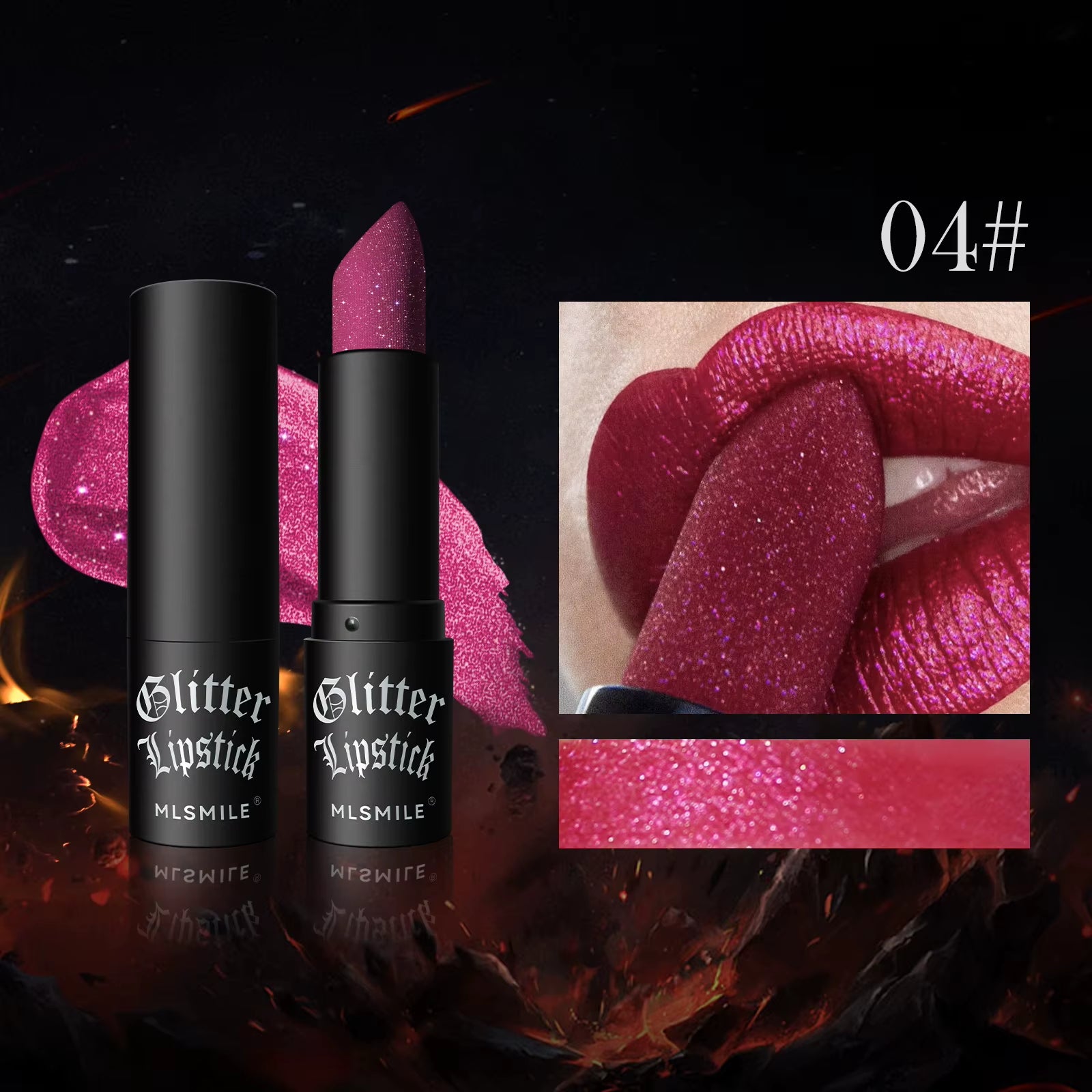 Multi-Color Non-Stick Cup Matte Lipstick Flash Lasting Easy Color Diamond Lipstick Dark Halloween Look
